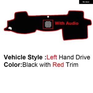 2層式カー ダッシュボード カバー カーペット トヨタ ランドクルーザー 200 J200 2008 - 2019 2020 LHD RHD ラグ パッド カーペット ダッシュマット - LHD Red with Audio