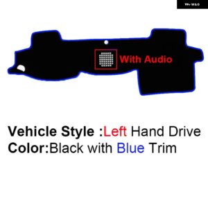 2層式カー ダッシュボード カバー カーペット トヨタ ランドクルーザー 200 J200 2008 - 2019 2020 LHD RHD ラグ パッド カーペット ダッシュマット - LHD Blue with Audio