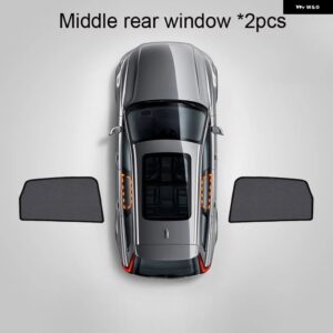 7PCS 車用マグネット式ウィンドウサンシェード カーテン トヨタ ランドクルーザー 100シリーズ 1997-2007 LC100 FJ100 UZJ100 アクセサリー - Middle 2PCS