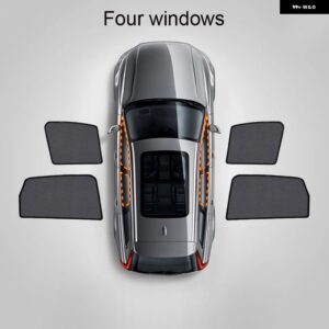 7PCS 車用マグネット式ウィンドウサンシェード カーテン トヨタ ランドクルーザー 100シリーズ 1997-2007 LC100 FJ100 UZJ100 アクセサリー - 4pcs