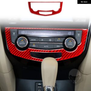 日産 エクストレイル ローグ T32 2013-2021 アクセサリー カーボン インテリア カー エアコン キー パネル トリム ステッカー デコレーション - red