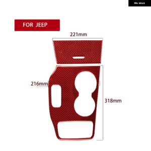 ジープ グランド チェロキー 2014-2018 アクセサリー カーカーボン インテリア オートマチックギア パネル トリム ステッカー デコレーション - Red LHD A