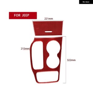 ジープ グランド チェロキー 2014-2018 アクセサリー カーカーボン インテリア オートマチックギア パネル トリム ステッカー デコレーション - Red LHD B