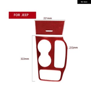 ジープ グランド チェロキー 2014-2018 アクセサリー カーカーボン インテリア オートマチックギア パネル トリム ステッカー デコレーション - Red RHD B