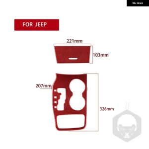 ジープ グランド チェロキー 2014-2018 アクセサリー カーカーボン インテリア オートマチックギア パネル トリム ステッカー デコレーション - Red LHD C