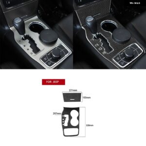 ジープ グランド チェロキー 2014-2018 アクセサリー カーカーボン インテリア オートマチックギア パネル トリム ステッカー デコレーション - BALCK LHD C