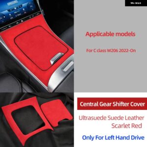 ウルトラスエードトップスエード中央 コントロール パネル ステッカー 装飾 トリム カーカバー メルセデス ベンツ C クラス W206 2022アクセサリー - Scarlet Red
