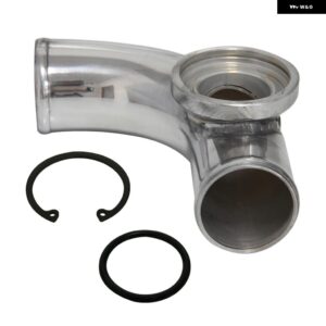 90度 2インチ/51MM フランジ アダプター 配管 HKS SQV BOV ブローオフ バルブ チューブ パイプ ブラック/シルバー - Silver