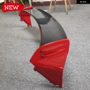 ルーフ ウィング リップ ミニ R50 R53 R56 JCW 光沢スプレーペイント トップスポイラー レーシング ブラック/レッド スプリッター - Red and Black