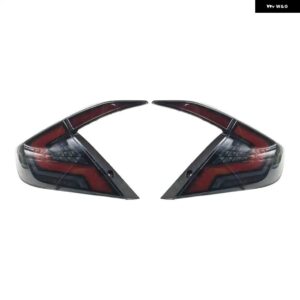 2個 LED テールライト ホンダ シビック テールライト 2016 - 20 シビック リアランプ DRL LED ダイナミックシグナルブレーキリバース - black cover