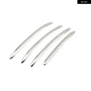 4個入り 車 ドアハンドル カバー トリム ステンレス BMW 5シリーズ F10 F11 F18 2011-2017 カーボン/ ブライトブラック /シルバー - Silver