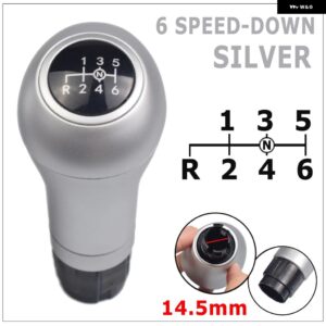 6速 ギア シフト ノブレザーカバー メルセデス ベンツ C クラス W203 W204 W209 シフター レバー アームヘッドボールカーアクセサリー - Silver-6-DOWN-14.5