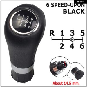6速 ギア シフト ノブレザーカバー メルセデス ベンツ C クラス W203 W204 W209 シフター レバー アームヘッドボールカーアクセサリー - Black-6-UPON-14.5