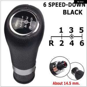 6速 ギア シフト ノブレザーカバー メルセデス ベンツ C クラス W203 W204 W209 シフター レバー アームヘッドボールカーアクセサリー - Black-6-DOWN-14.5