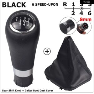 6速 ギア シフト ノブレザーカバー メルセデス ベンツ C クラス W203 W204 W209 シフター レバー アームヘッドボールカーアクセサリー - Black-6-UP-8