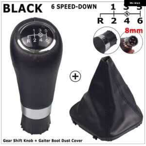 6速 ギア シフト ノブレザーカバー メルセデス ベンツ C クラス W203 W204 W209 シフター レバー アームヘッドボールカーアクセサリー - Black-6-DO-8