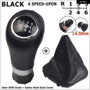 6速 ギア シフト ノブレザーカバー メルセデス ベンツ C クラス W203 W204 W209 シフター レバー アームヘッドボールカーアクセサリー - Black-6-UP-14.5