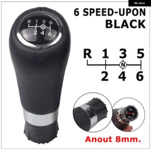 6速 ギア シフト ノブレザーカバー メルセデス ベンツ C クラス W203 W204 W209 シフター レバー アームヘッドボールカーアクセサリー - Black-6-UPON