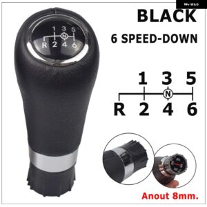 6速 ギア シフト ノブレザーカバー メルセデス ベンツ C クラス W203 W204 W209 シフター レバー アームヘッドボールカーアクセサリー - Black-6-DOWN