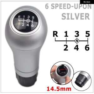 6速 ギア シフト ノブレザーカバー メルセデス ベンツ C クラス W203 W204 W209 シフター レバー アームヘッドボールカーアクセサリー - Silver-6-UPON-14.5
