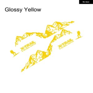 車用 ステッカー 日産 X-TRAIL T30 T31 T32 T33 登山スポーツ ピークグラフィック ビニール PVC フィルム デカール 自動車チューニングアクセサリー - Glossy Yellow
