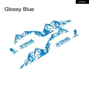 車用 ステッカー 日産 X-TRAIL T30 T31 T32 T33 登山スポーツ ピークグラフィック ビニール PVC フィルム デカール 自動車チューニングアクセサリー - Glossy Blue