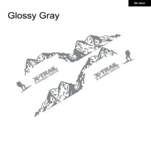 車用 ステッカー 日産 X-TRAIL T30 T31 T32 T33 登山スポーツ ピークグラフィック ビニール PVC フィルム デカール 自動車チューニングアクセサリー - Glossy Gray