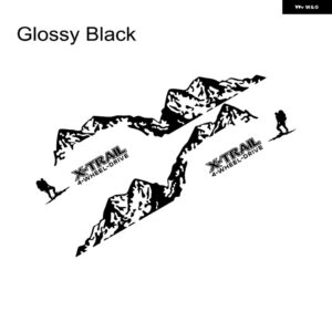 車用 ステッカー 日産 X-TRAIL T30 T31 T32 T33 登山スポーツ ピークグラフィック ビニール PVC フィルム デカール 自動車チューニングアクセサリー - Glossy black