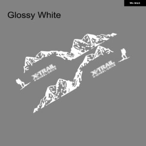 車用 ステッカー 日産 X-TRAIL T30 T31 T32 T33 登山スポーツ ピークグラフィック ビニール PVC フィルム デカール 自動車チューニングアクセサリー - Glossy White