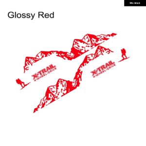 車用 ステッカー 日産 X-TRAIL T30 T31 T32 T33 登山スポーツ ピークグラフィック ビニール PVC フィルム デカール 自動車チューニングアクセサリー - Glossy Red