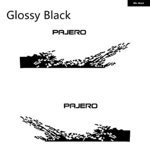 三菱 パジェロ 車ドアサイド PVC ステッカー 2枚セット 自動車用ビニールフィルム デカール DIY デコレーション スタイリング チューニングアクセサリー - Glossy black