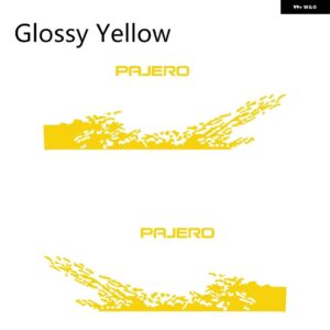 三菱 パジェロ 車ドアサイド PVC ステッカー 2枚セット 自動車用ビニールフィルム デカール DIY デコレーション スタイリング チューニングアクセサリー - Glossy Yellow