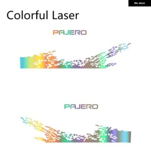 三菱 パジェロ 車ドアサイド PVC ステッカー 2枚セット 自動車用ビニールフィルム デカール DIY デコレーション スタイリング チューニングアクセサリー - Colorful Laser