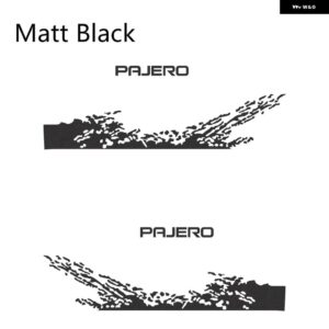 三菱 パジェロ 車ドアサイド PVC ステッカー 2枚セット 自動車用ビニールフィルム デカール DIY デコレーション スタイリング チューニングアクセサリー - Matt black