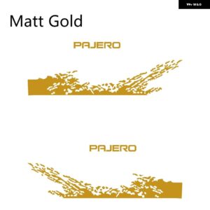 三菱 パジェロ 車ドアサイド PVC ステッカー 2枚セット 自動車用ビニールフィルム デカール DIY デコレーション スタイリング チューニングアクセサリー - Matt Gold