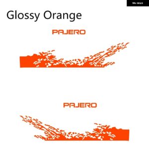 三菱 パジェロ 車ドアサイド PVC ステッカー 2枚セット 自動車用ビニールフィルム デカール DIY デコレーション スタイリング チューニングアクセサリー - Glossy Orange