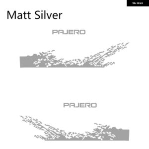 三菱 パジェロ 車ドアサイド PVC ステッカー 2枚セット 自動車用ビニールフィルム デカール DIY デコレーション スタイリング チューニングアクセサリー - Matt Sliver