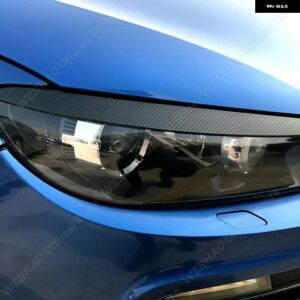 フォルクスワーゲン VW シロッコ 2008-2017 フォグ フロントライト フレーム カバー トリム レーシング ステッカー グリル グロスブラック カーボンルック - Carbon Look