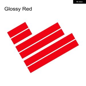 3枚入り 車用 ステッカー 自動車用 ボンネット ボンネット ルーフ テール デコレーション デカール グラフィック ストライプキット ビニール チューニングカ - Glossy Red