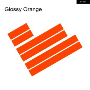 3枚入り 車用 ステッカー 自動車用 ボンネット ボンネット ルーフ テール デコレーション デカール グラフィック ストライプキット ビニール チューニングカ - Glossy Orange
