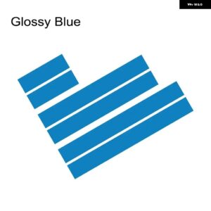 3枚入り 車用 ステッカー 自動車用 ボンネット ボンネット ルーフ テール デコレーション デカール グラフィック ストライプキット ビニール チューニングカ - Glossy Blue