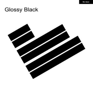 3枚入り 車用 ステッカー 自動車用 ボンネット ボンネット ルーフ テール デコレーション デカール グラフィック ストライプキット ビニール チューニングカ - Glossy black