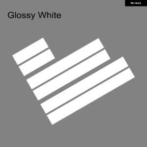 3枚入り 車用 ステッカー 自動車用 ボンネット ボンネット ルーフ テール デコレーション デカール グラフィック ストライプキット ビニール チューニングカ - Glossy White