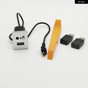 USB AUXスロット インターフェース ミニUSB ケーブル オーディオ 入力 アダプター フォード フォーカス 2 MK2 2009 2010 2011 カーアクセサリー - 1 Set Sliver
