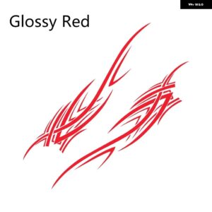 車体ビニールフィルム 装飾 ステッカー 2枚 汎用 オートアクセサリー SUI VOLVO TESLA SKODA VW VOLKSWAGEN SEAT SUBARU トヨタ - Glossy Red