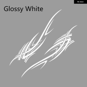 車体ビニールフィルム 装飾 ステッカー 2枚 汎用 オートアクセサリー SUI VOLVO TESLA SKODA VW VOLKSWAGEN SEAT SUBARU トヨタ - Glossy White