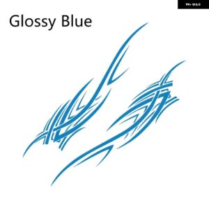 車体ビニールフィルム 装飾 ステッカー 2枚 汎用 オートアクセサリー SUI VOLVO TESLA SKODA VW VOLKSWAGEN SEAT SUBARU トヨタ - Glossy Blue