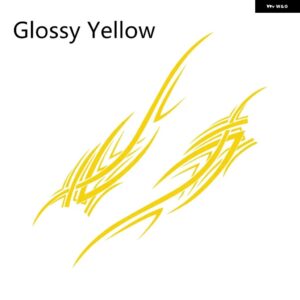 車体ビニールフィルム 装飾 ステッカー 2枚 汎用 オートアクセサリー SUI VOLVO TESLA SKODA VW VOLKSWAGEN SEAT SUBARU トヨタ - Glossy Yellow