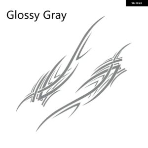 車体ビニールフィルム 装飾 ステッカー 2枚 汎用 オートアクセサリー SUI VOLVO TESLA SKODA VW VOLKSWAGEN SEAT SUBARU トヨタ - Glossy Gray