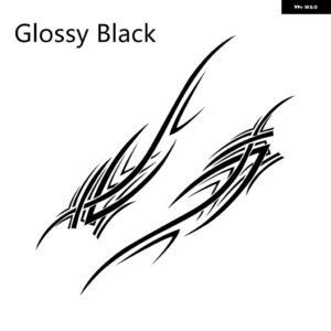 車体ビニールフィルム 装飾 ステッカー 2枚 汎用 オートアクセサリー SUI VOLVO TESLA SKODA VW VOLKSWAGEN SEAT SUBARU トヨタ - Glossy black